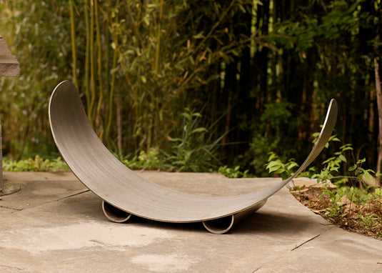 The Crescent Log Rack | Stainless Steel