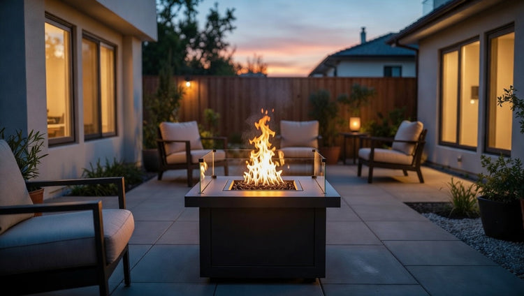 Best fire pit options for small backyards on modern patio.