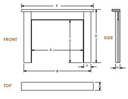 Majestic 36" Laurel Mantel, Primed MDF & Maple Top With New Gray Stain