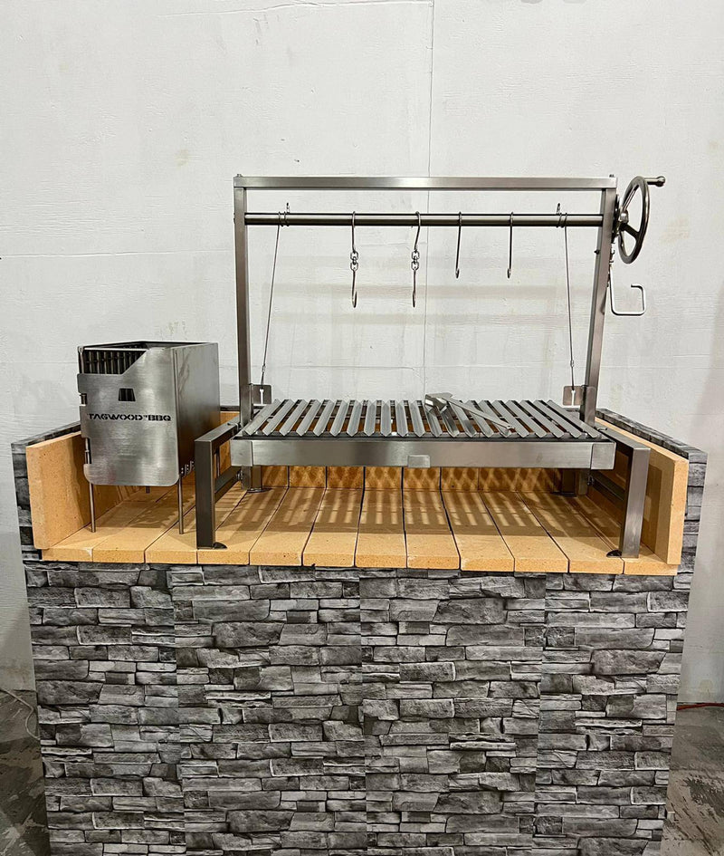 Load image into Gallery viewer, Tagwood BBQ Insert Style Argentine Santa Maria Wood Fire &amp; Charcoal Gaucho Grill without firebricks | BBQ09SS
