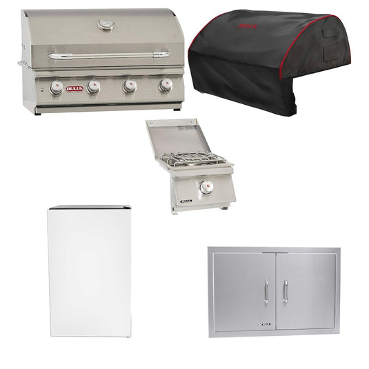 Bull Lonestar 30 Inch 5-Piece Propane Grill Master Bundle - 87048