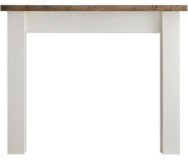 Load image into Gallery viewer, Majestic 36&quot; Laurel Mantel, Primed MDF &amp; Maple Top With New Gray Stain
