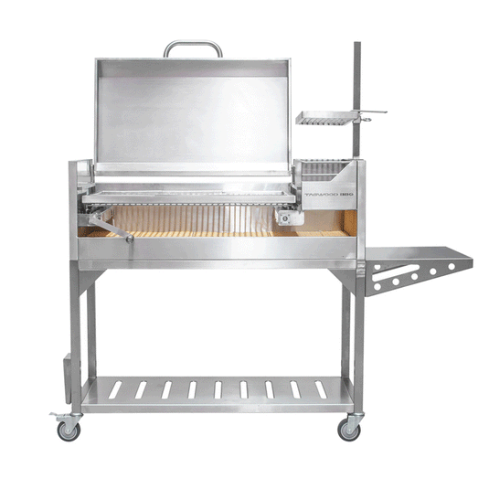 Tagwood BBQ Argentine Santa Maria Wood Fire & Charcoal Gaucho Grill with Top Lid | BBQ01SS