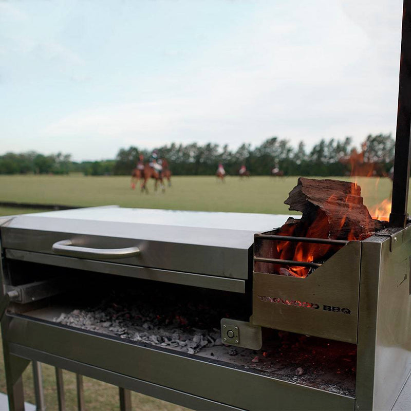 Load image into Gallery viewer, Tagwood BBQ Argentine Santa Maria Wood Fire &amp; Charcoal Gaucho Grill with Top Lid | BBQ01SS
