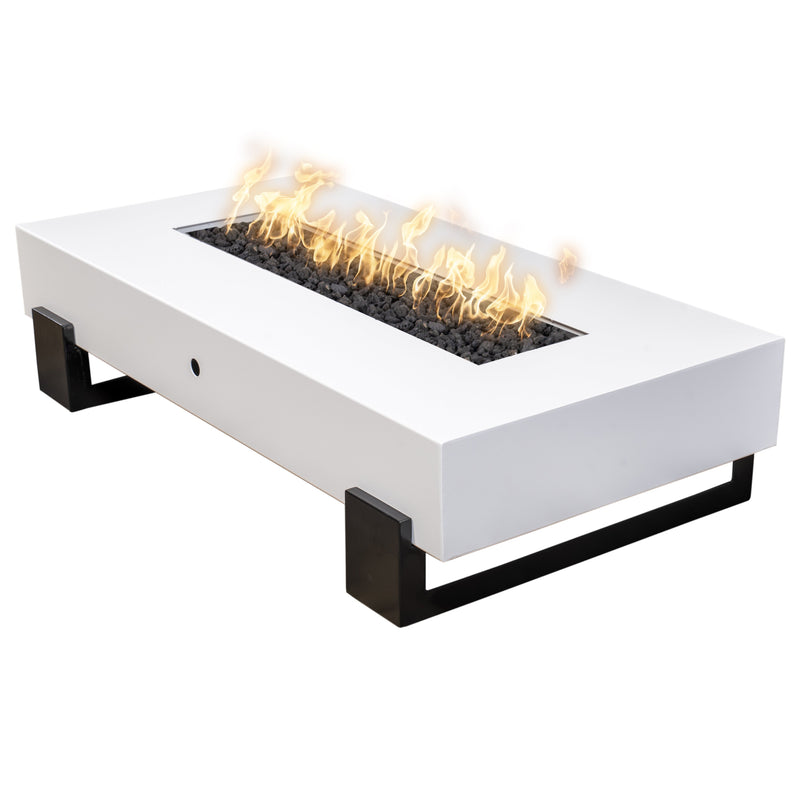 Load image into Gallery viewer, Rectangular Baja - White Top &amp; Black Powder Coat Base | Fire Pits
