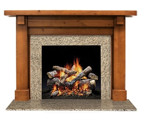 Majestic Battlefield B Unfinished Distressed Knotty Alder Flush Wood Mantel