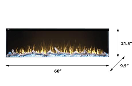 Load image into Gallery viewer, Napoleon Trivista 60 3-Sided Built-In Electric Linear Fireplace - NEFB60H-3SV
