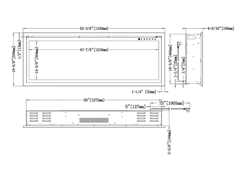 Load image into Gallery viewer, Modern Flames Orion Slim 52&quot; Single-Sided HELIOVISION Virtual Electric Fireplace - OR52-SLIM
