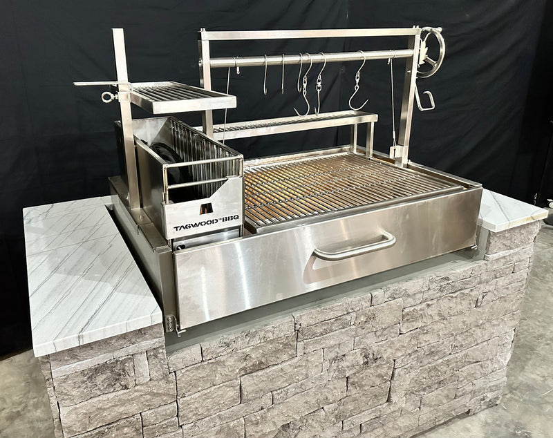 Load image into Gallery viewer, Tagwood BBQ XL Built-In Santa Maria Argentine Wood Fire &amp; Charcoal Gaucho Grill OPEN FIRE COOKING | BBQ25SS
