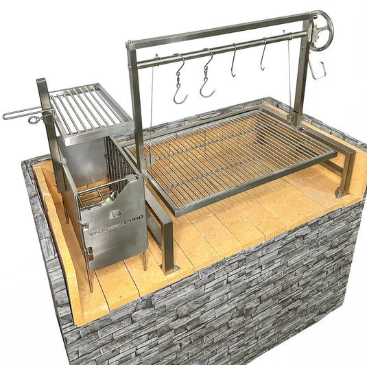 Tagwood BBQ Insert Style Argentine Santa Maria Wood Fire & Charcoal Gaucho Grill without firebricks | BBQ09SS