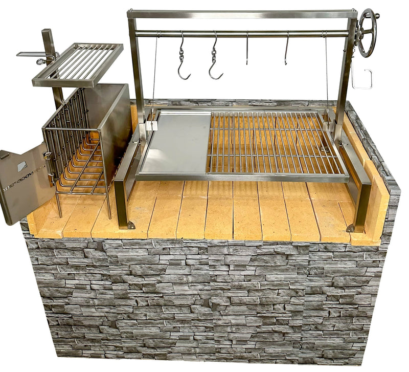 Load image into Gallery viewer, Tagwood BBQ Insert Style Argentine Santa Maria Wood Fire &amp; Charcoal Gaucho Grill without firebricks | BBQ09SS
