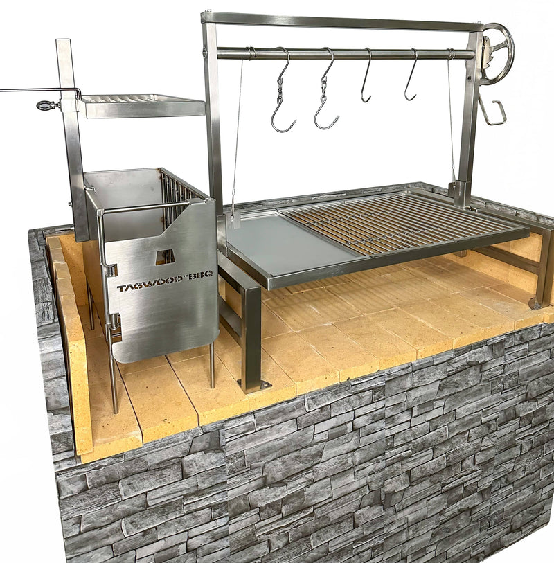 Load image into Gallery viewer, Tagwood BBQ Insert Style Argentine Santa Maria Wood Fire &amp; Charcoal Gaucho Grill without firebricks | BBQ09SS
