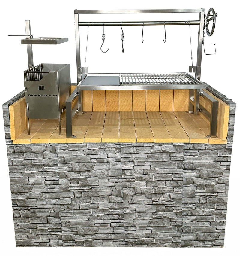 Load image into Gallery viewer, Tagwood BBQ Insert Style Argentine Santa Maria Wood Fire &amp; Charcoal Gaucho Grill without firebricks | BBQ09SS
