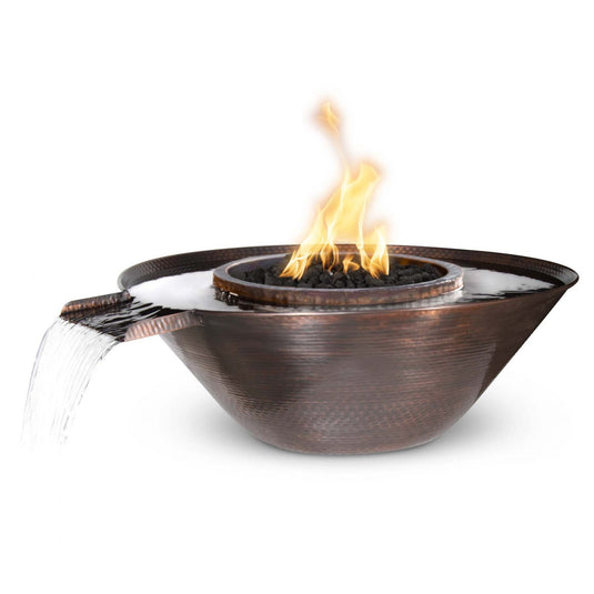 31" Remi Hammered Copper - Gravity Spill | Fire & Water Bowl