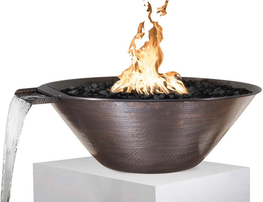 31" Round Remi Hammered Copper | Fire & Water Bowl