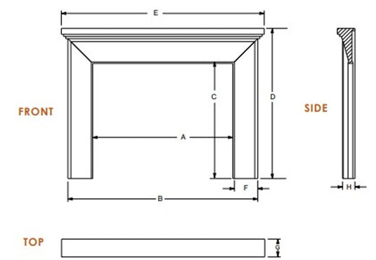 Majestic Walker B Primed MDF Flush Wood Mantel