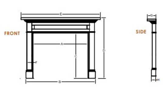 Majestic Roxborough C Primed MDF Flush Wood Mantel - Large