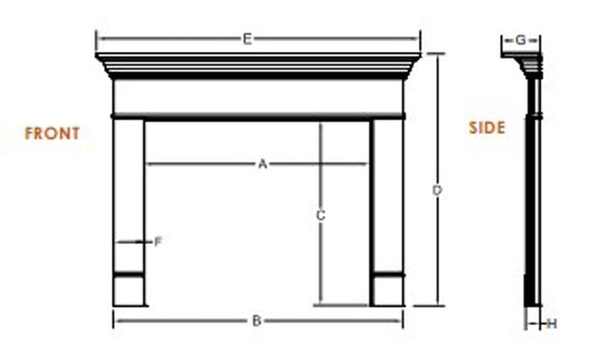 Majestic Wescott C Primed MDF Flush Wood Mantel - Large