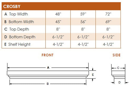 Majestic 72" Crosby Primed MDF Mantel Shelf