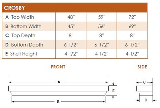 Majestic 59" Crosby Shelf, Unfinished Maple