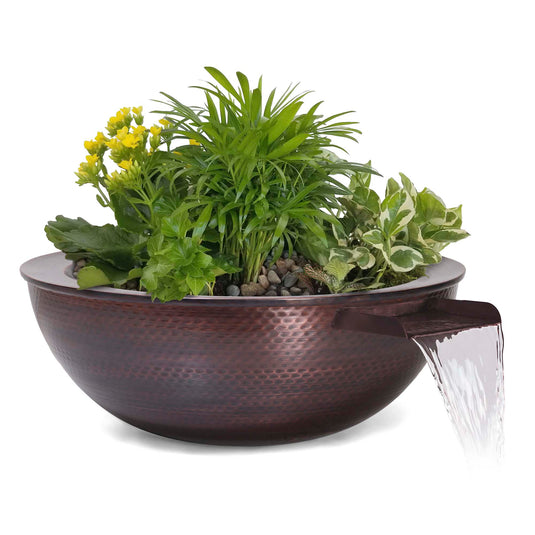 Sedona Hammered Copper | Planter + Water Bowl
