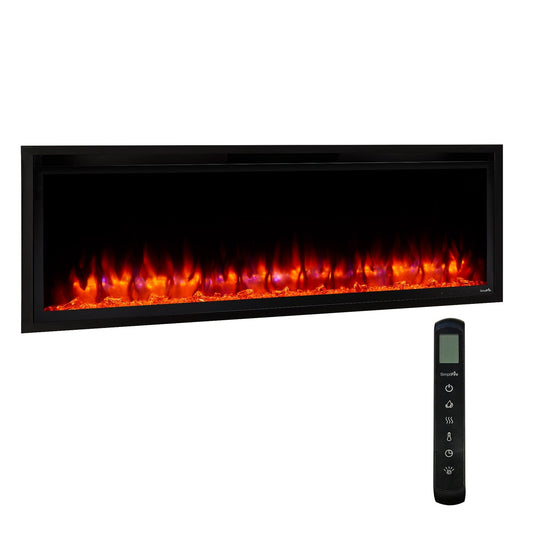 SimpliFire Allusion Platinum Linear Electric Recessed Fireplace