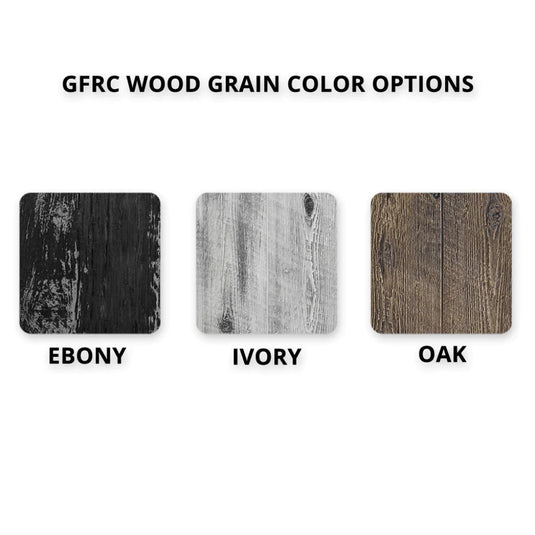 36" Rectangular Alberta - Wood Grain GFRC Concrete | Fire Table
