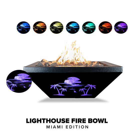 Lighthouse Fire Bowl - "Miami" Edition (Electric Ignition)