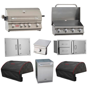 Bull Angus 30 Inch & Griddle 30 Inch 8-Piece Ultimate Natural Gas Grill Master Bundle - BOP-95-6108