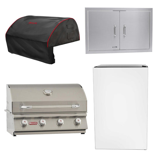 Bull Outlaw 30 Inch 4-Piece Propane Grill Master Bundle - 26038