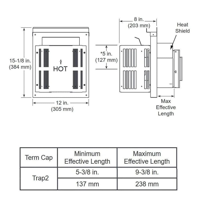 Load image into Gallery viewer, Majestic Horizontal Termination Cap with Long Flue
