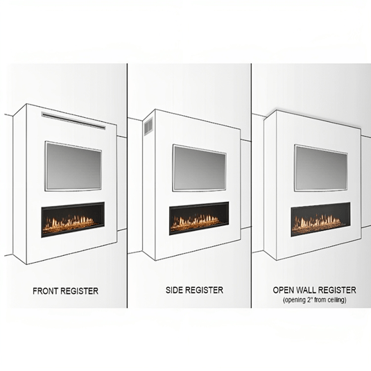 Majestic Ducted Vent Trim for Front Discharge using Ducted Passive Heat Kit for Echelon II 48" Gas Fireplace