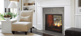 Majestic Fortress Indoor/Outdoor Gas Fireplace with IntelliFire Touch Ignition System, See-Through