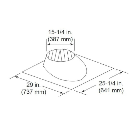 Majestic Roof Flashing, 0 - 6/12 Pitch for SL1100 and SL400 Series Pipe