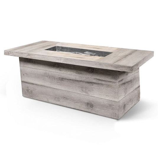 60" Rectangular Grove Fire Table - Wood Grain GFRC Concrete | Fire Table