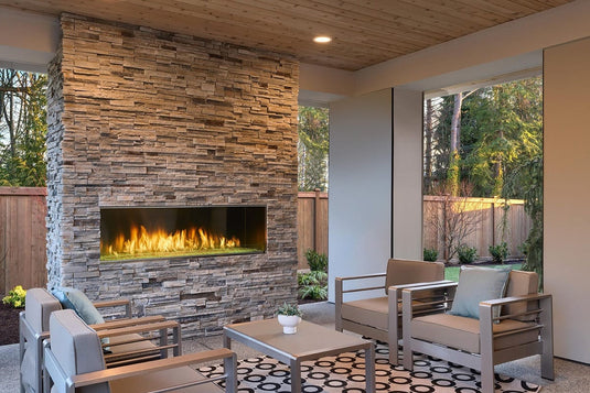 Majestic 60" Lanai Outdoor Linear Fireplace with IntelliFire Ignition, Single-sided