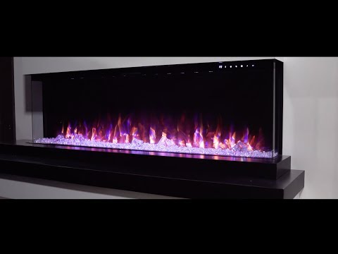 Load and play video in Gallery viewer, Napoleon Trivista 60 3-Sided Built-In Electric Linear Fireplace - NEFB60H-3SV
