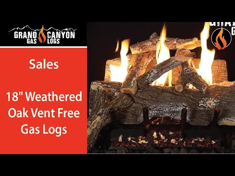 Load and play video in Gallery viewer, 24&quot; Weathered Oak 10-Piece Vent-Free Log Set - VFWO24
