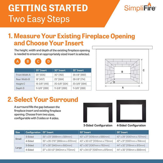 SimpliFire 25" Built-In Electric Fireplace