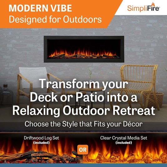 SimpliFire 55" Forum Outdoor Electric Fireplace