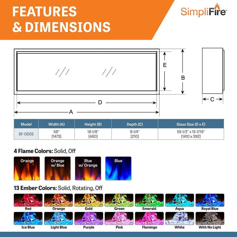 Load image into Gallery viewer, SimpliFire 55&quot; Forum Outdoor Electric Fireplace
