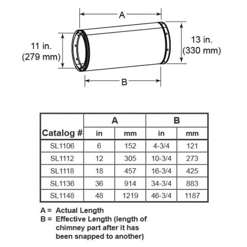 Load image into Gallery viewer, Majestic SL11 Chimney Section Stove Pipe
