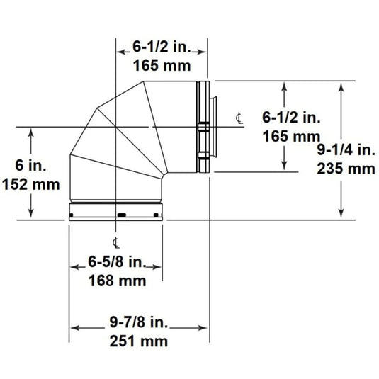 Majestic 90 Degree Elbow (4 X 6 5/8)