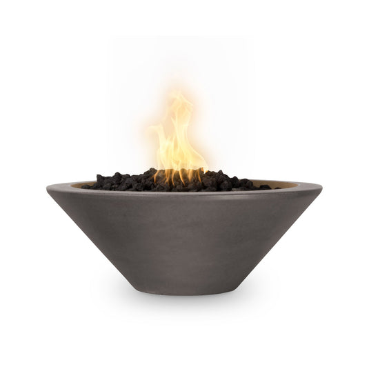 Round Cazo - Wood Grain GFRC Concrete - Liquid Propane | Fire Bowls