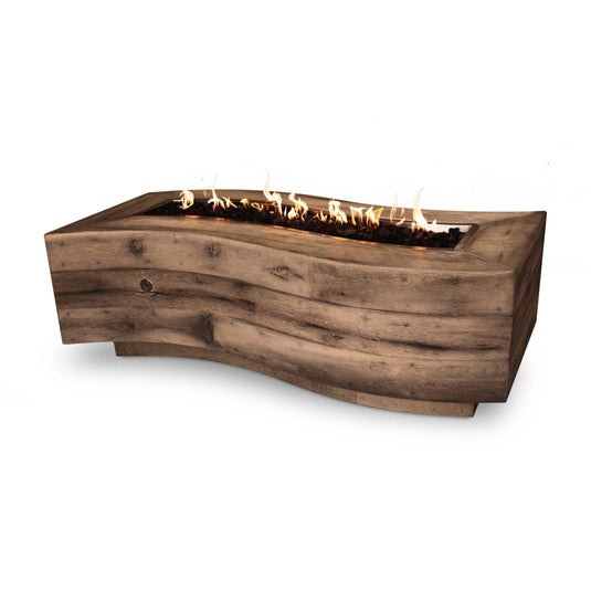 60" Rectangular Big Sur - Wood Grain GFRC Concrete | Fire Pits