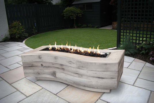 72" Rectangular Big Sur - Wood Grain GFRC Concrete | Fire Pits