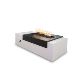 Rectangular Moonstone - Black Top & White Powder Coat Base | Fire Pits