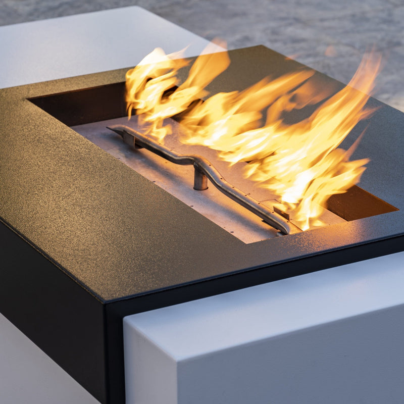 Load image into Gallery viewer, Rectangular Moonstone - Black Top &amp; White Powder Coat Base | Fire Pits
