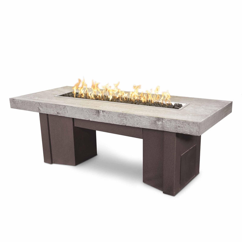 Load image into Gallery viewer, 78&quot; Alameda Wood Grain - Ivory Concrete Top &amp; Powder Coated Base | Fire Tables
