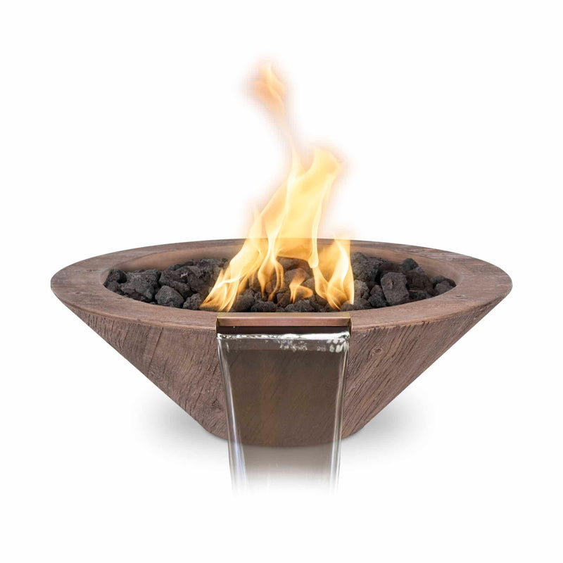 Load image into Gallery viewer, 32&quot; Round Cazo Wood Grain GFRC Concrete | Fire &amp; Water Bowl
